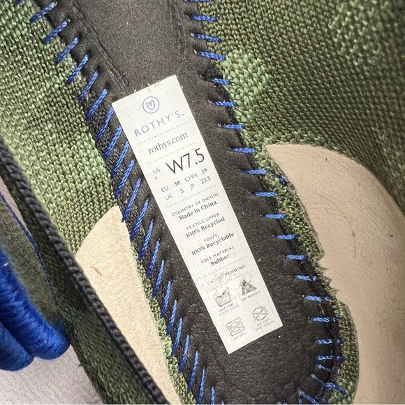 Rothy's The Loafer Women's Olive Green Camo Slip On Flats Shoes US Size 7.5 - Picture 7 of 9